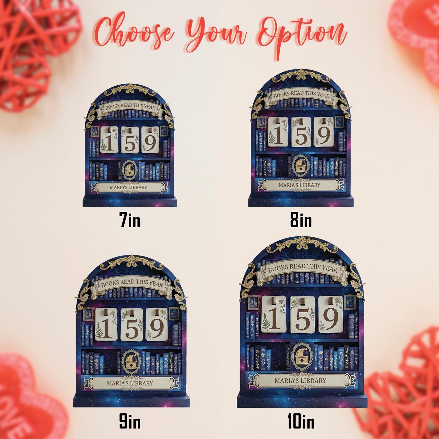 Celestial Library Book Tracker Galaxy Reading Goal Counter Astrology Space Decor Reader Gift