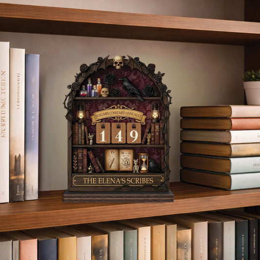 Dark Academia Necromancer Library Book Tracker Gothic Reading Counter Decor Gift