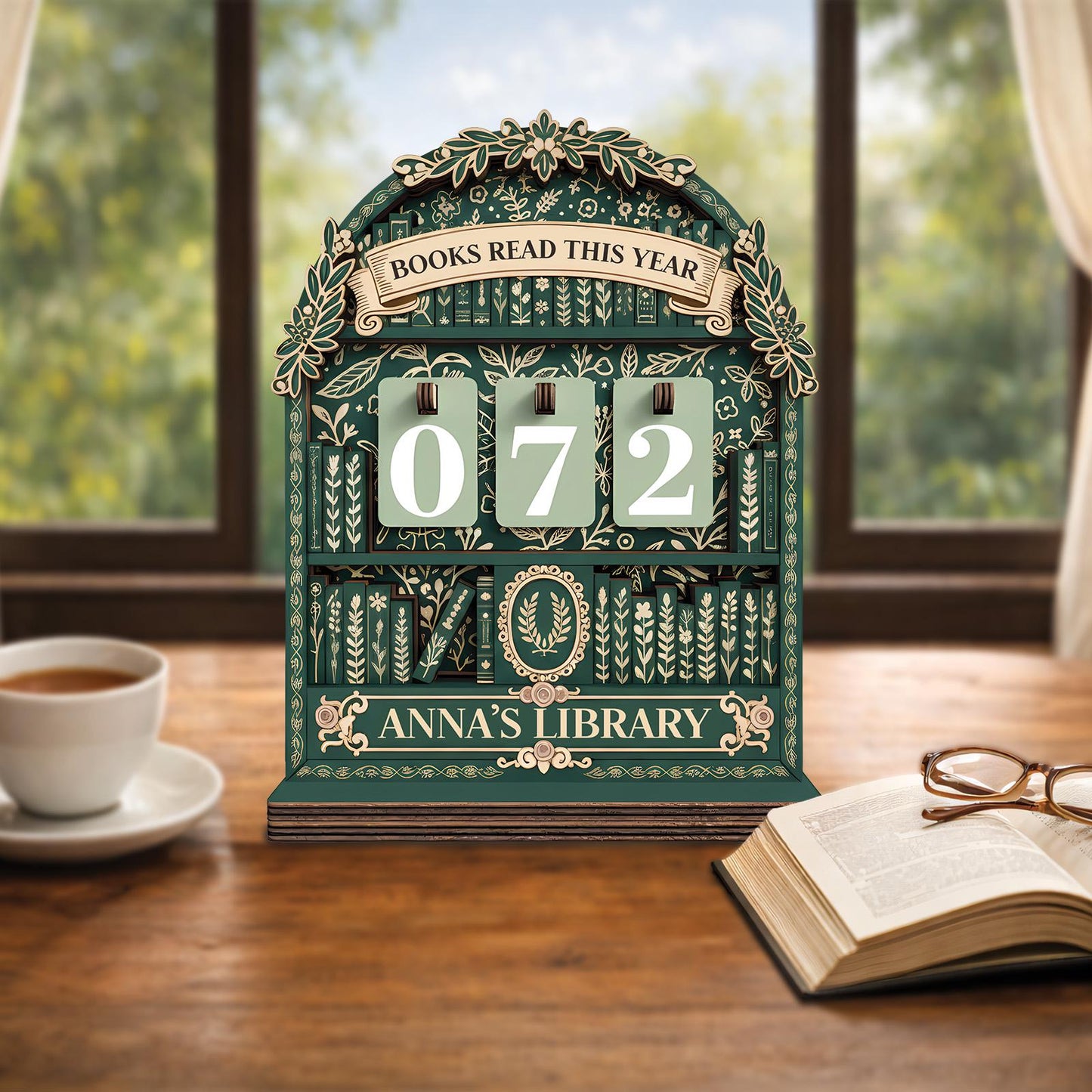 Personalized Book Tracker For Readers Custom Library Sign Wooden Gift For Book Lovers