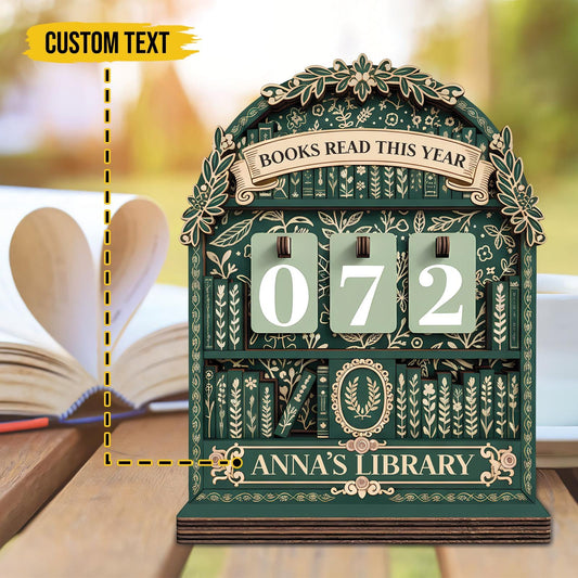 Personalized Book Tracker For Readers Custom Library Sign Wooden Gift For Book Lovers
