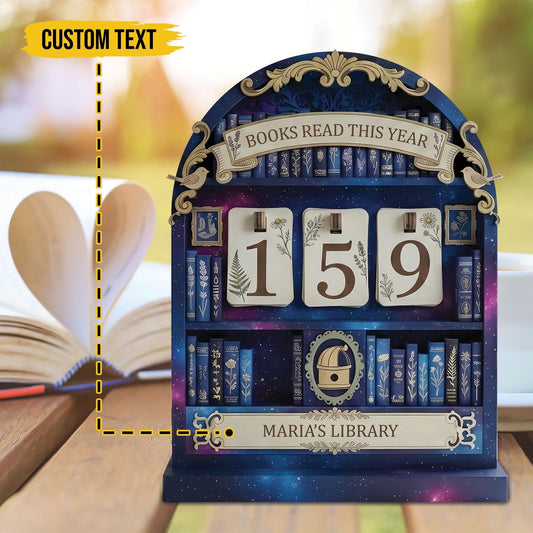 Celestial Library Book Tracker Galaxy Reading Goal Counter Astrology Space Decor Reader Gift