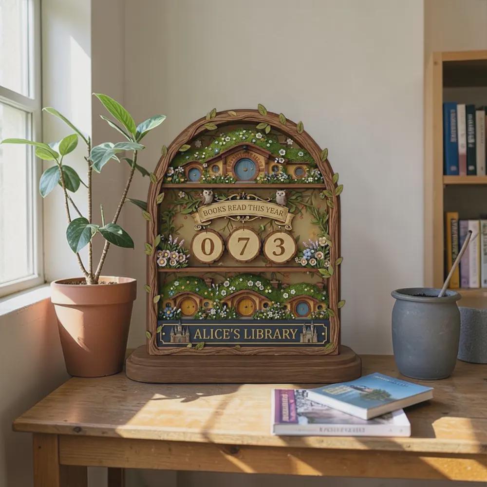 Personalized Reading Journey Display, Enchanted Book Scoreboard, Whimsical Bookworm Gift, Unique Literary Decor for Home