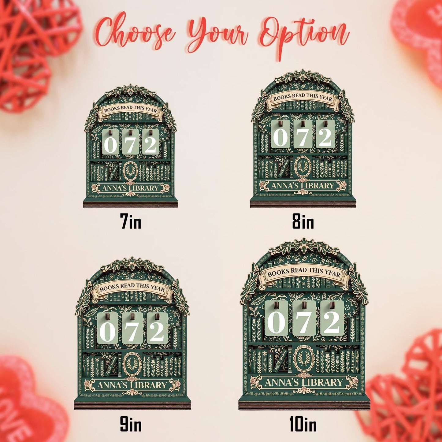 Personalized Book Tracker For Readers Custom Library Sign Wooden Gift For Book Lovers