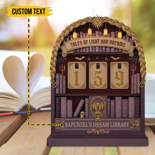Fairytale Princess Book Tracker, Rapunzel Inspired Reading Goal Counter Fantasy Reader Gift Shelf Decor