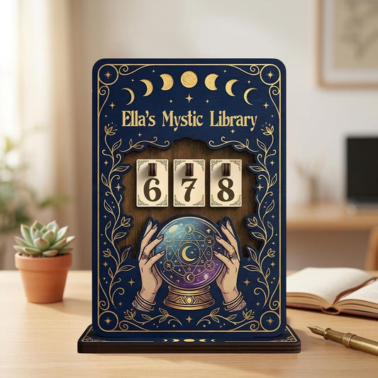 Celestial Mystic Library Book Tracker Crystal Ball Reading Counter Reader Gift Decor