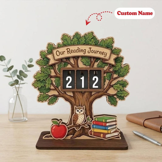 Personalized Teacher Book Tracker Reading Journey Tree Decor Classroom Library Gift Keepsake