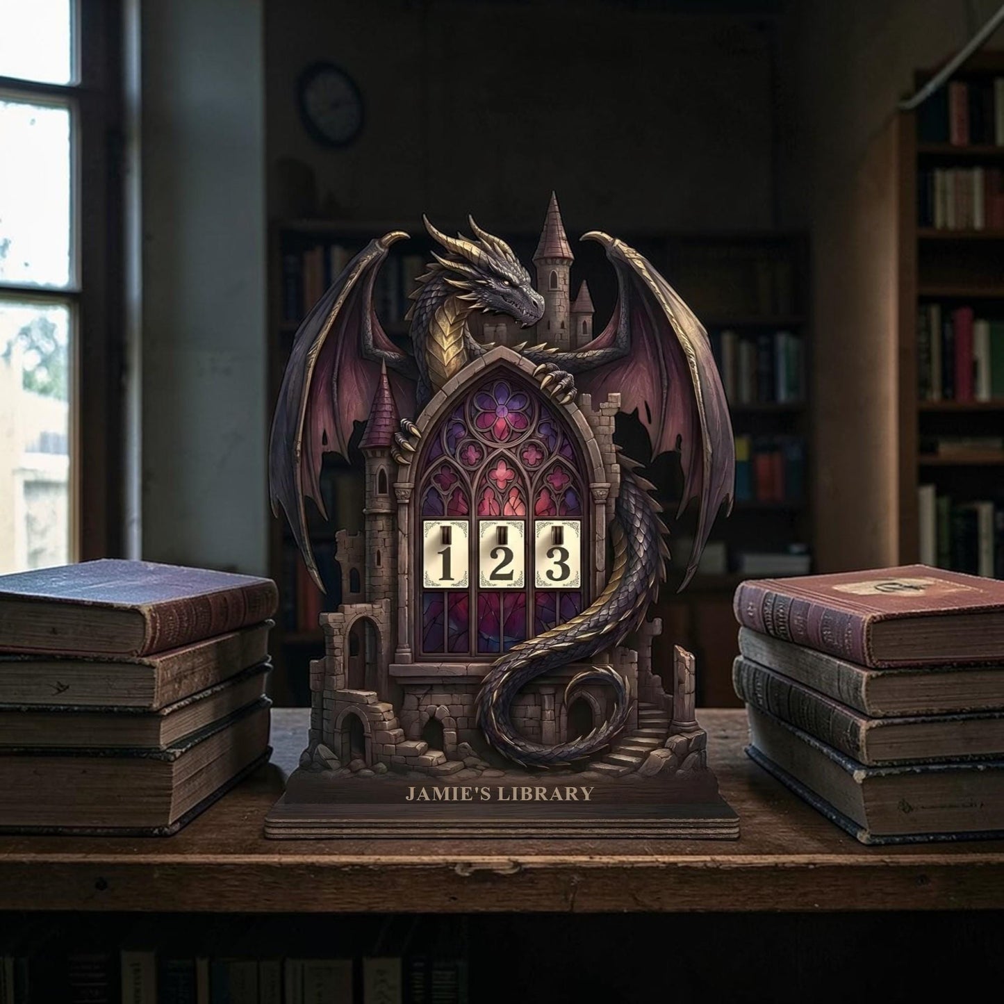 Romantasy Dragon Tower Reading Tracker, Custom Bookish Gift For Fantasy Lovers Dragon Wings Castle