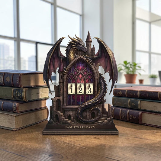 Romantasy Dragon Tower Reading Tracker, Custom Bookish Gift For Fantasy Lovers Dragon Wings Castle