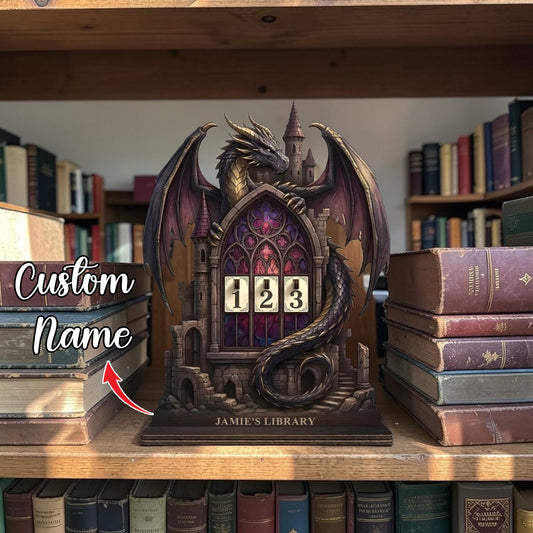 Romantasy Dragon Tower Reading Tracker, Custom Bookish Gift For Fantasy Lovers Dragon Wings Castle