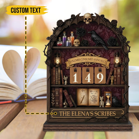 Dark Academia Necromancer Library Book Tracker Gothic Reading Counter Decor Gift