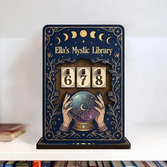 Celestial Mystic Library Book Tracker Crystal Ball Reading Counter Reader Gift Decor