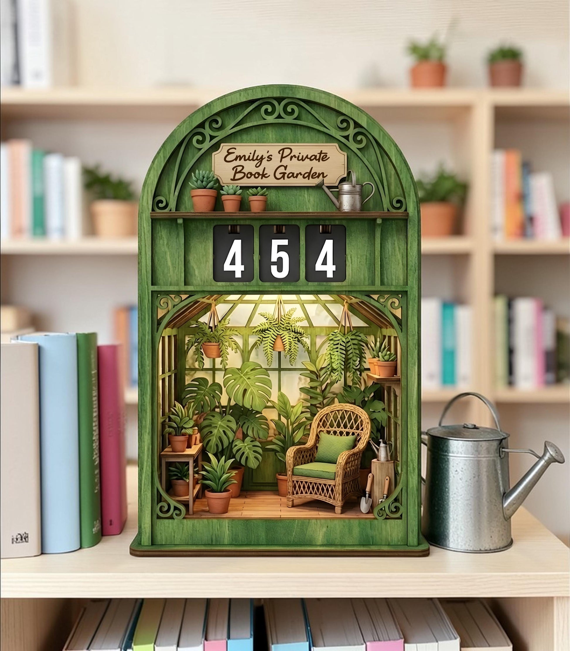 Victorian Botanical Library Book Tracker, Greenhouse Reading Counter Plant Decor Gift