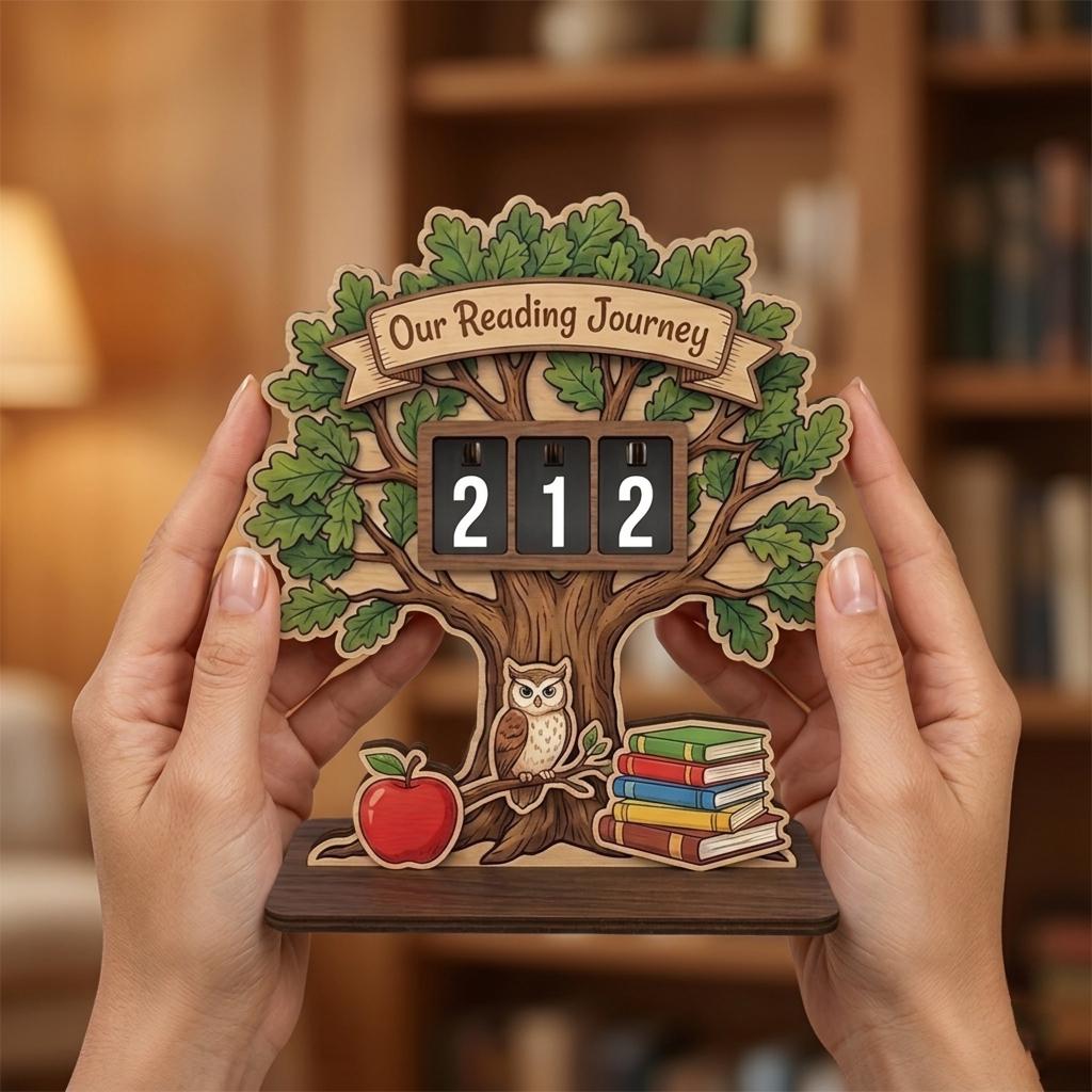 Personalized Teacher Book Tracker Reading Journey Tree Decor Classroom Library Gift Keepsake