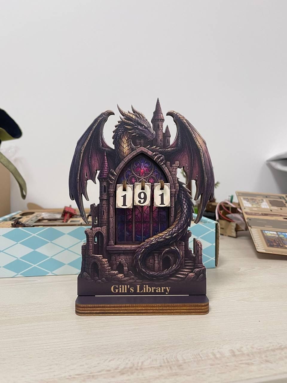 Romantasy Dragon Tower Reading Tracker, Custom Bookish Gift For Fantasy Lovers Dragon Wings Castle