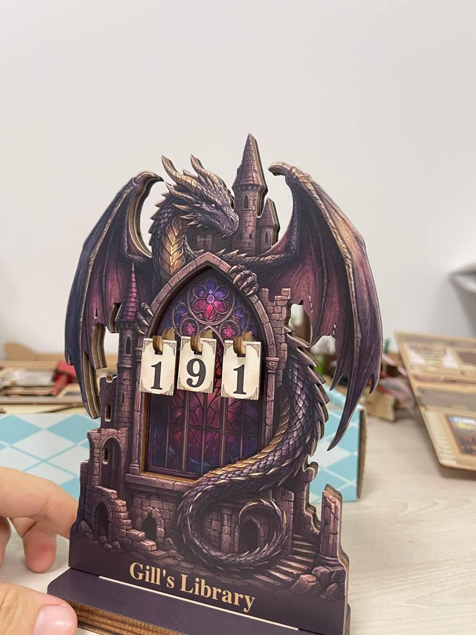 Romantasy Dragon Tower Reading Tracker, Custom Bookish Gift For Fantasy Lovers Dragon Wings Castle