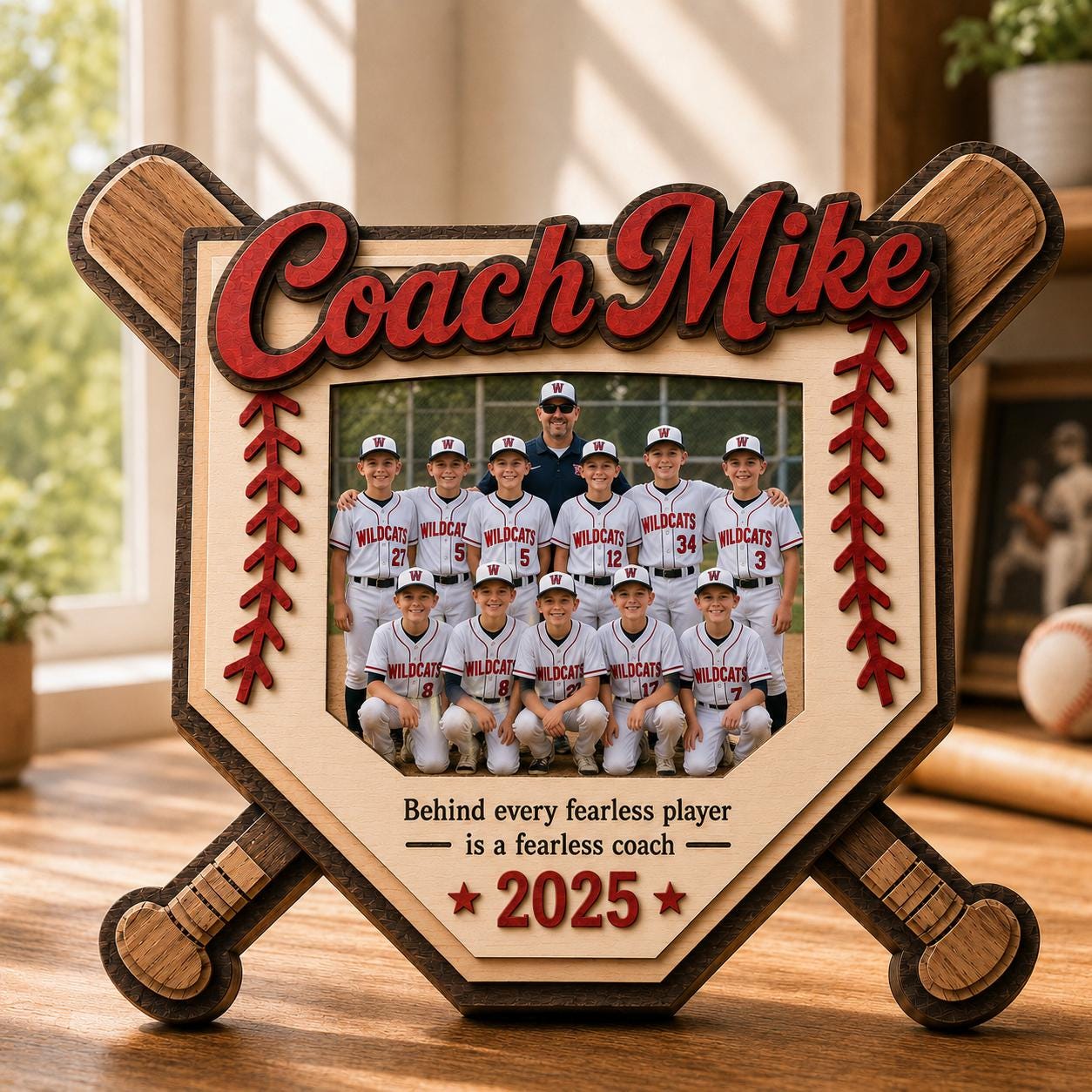 Personalized Baseball Coach Gift, Custom Team Baseball Photo Frame Plaque, End Of Season Thank You Present, Senior Night Keepsake For Coach