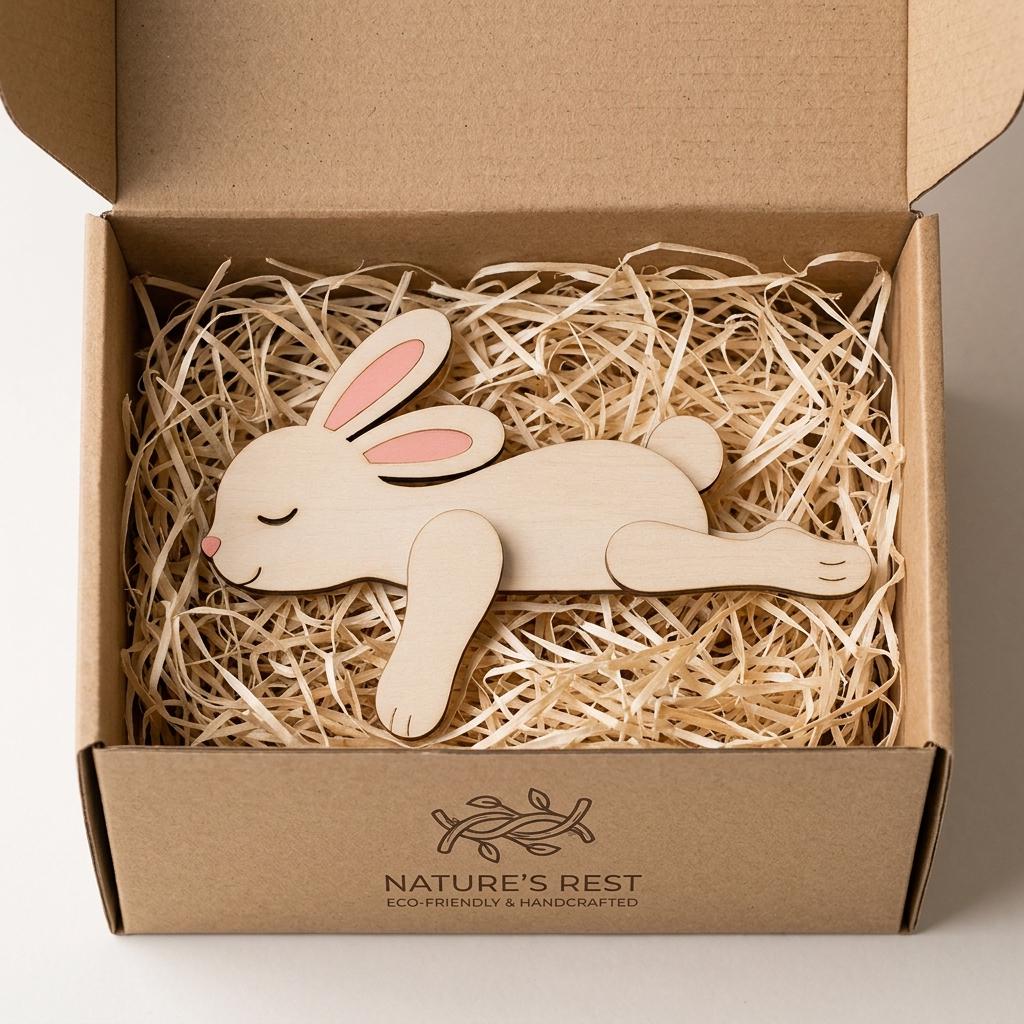 Sleeping Bunny Wooden Block, Cute Rabbit Shelf Sitter, Easter Bookshelf Decor, Nursery Room Decor, Bunny Lover Gift