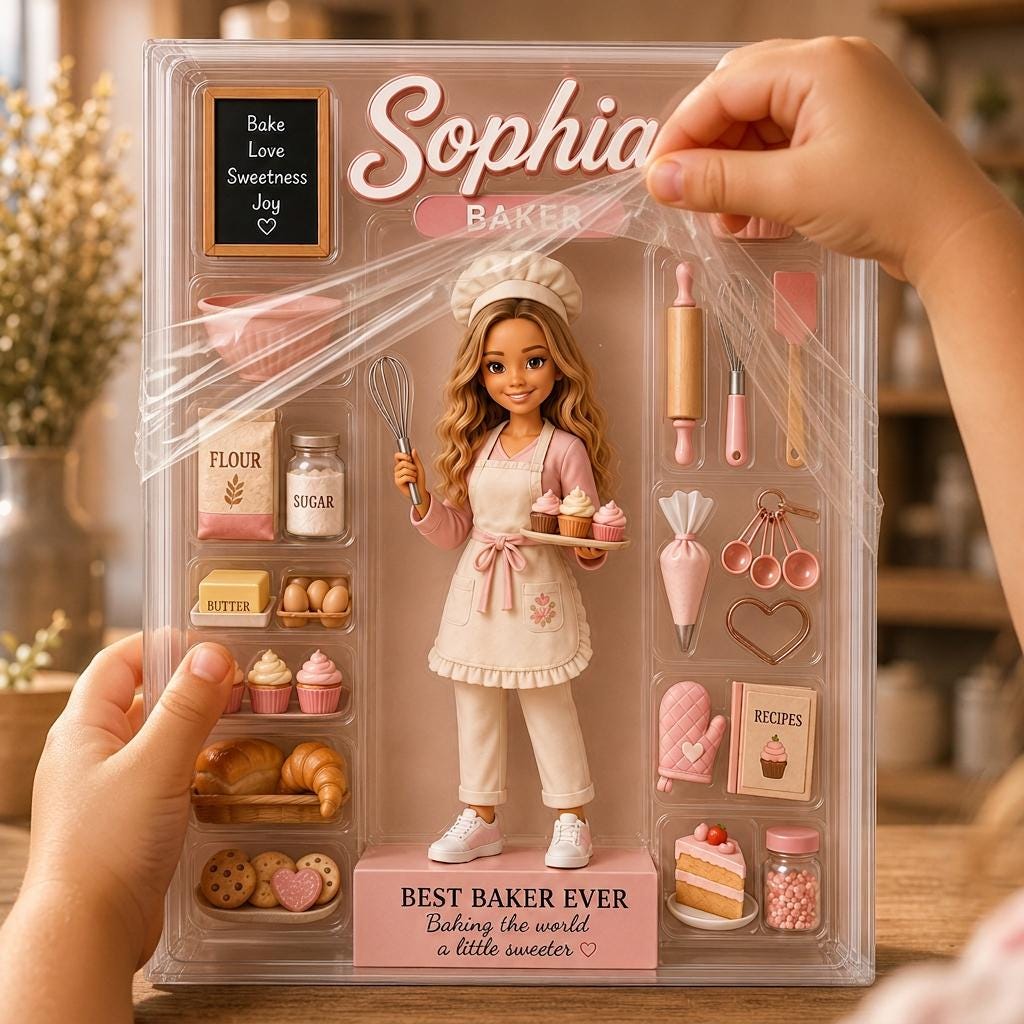 Personalized Baker Acrylic Block, Custom Figure and Name Bakery Decor, Cute Baking Gift for Baker