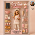 Personalized Baker Acrylic Block, Custom Figure and Name Bakery Decor, Cute Baking Gift for Baker