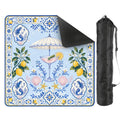 Mahjong Mat, Amalfi Coast Lemon Mahjong Mat, Blue Portuguese Tile Game Mat, Coastal Cocktail Table Cover, Mediterranean Mahjong Gift