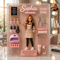 Personalized Nail Artist Acrylic Block, Custom Figure Nail Tech Gift, Salon Desk Decor, Custom Name Beauty Gift