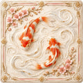 Koi Fish Mahjong Mat, Cherry Blossom Mahjong Mat, Japanese Zen Game Table Cover, Elegant Asian Art Mahjong Gift, Non Slip Play Mat